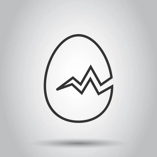 Αυγό Εικονίδιο Επίπεδη Στυλ Εικόνα Διανύσματος Πρωινού Λευκό Απομονωμένο Φόντο — Διανυσματικό Αρχείο
