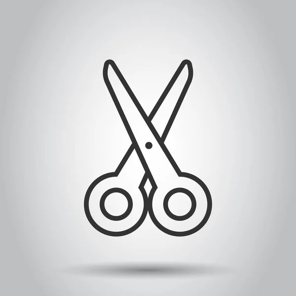 Scissor Icon Flat Style Cut Equipment Vector Illustration White Isolated — Stock Vector