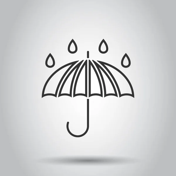 Icône Parapluie Style Plat Illustration Vectorielle Parasol Sur Fond Blanc — Image vectorielle