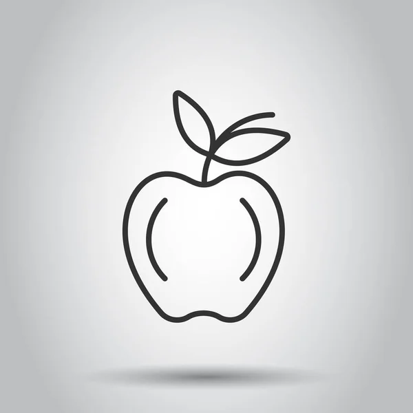 Icono Apple Estilo Plano Ilustración Vectores Fruta Fresca Sobre Fondo — Archivo Imágenes Vectoriales