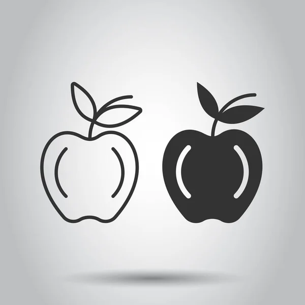 Icono Apple Estilo Plano Ilustración Vectores Fruta Fresca Sobre Fondo — Archivo Imágenes Vectoriales