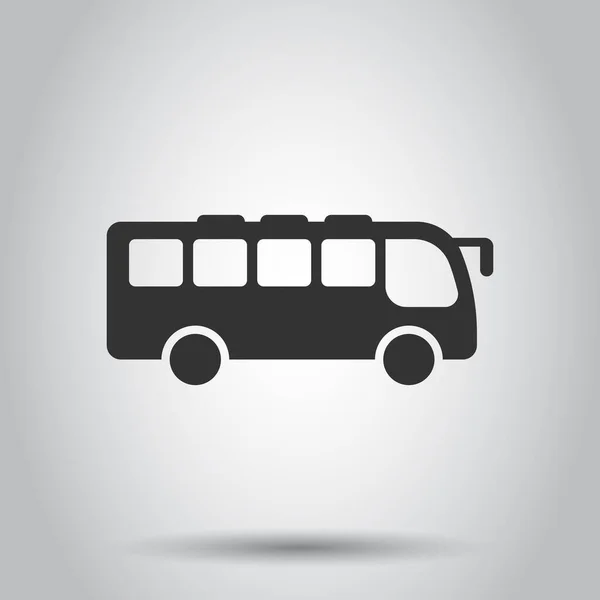 Buszikon Lapos Stílusban Coach Vektor Illusztráció Fehér Elszigetelt Háttérrel Autobusz — Stock Vector