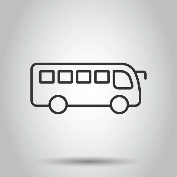 Icona Bus Stile Piatto Illustrazione Vettore Coach Sfondo Bianco Isolato — Vettoriale Stock