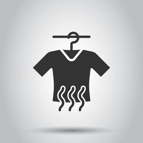 Shirt Icona Lavaggio Stile Piatto Illustrazione Vettoriale Secco Sfondo Bianco — Vettoriale Stock