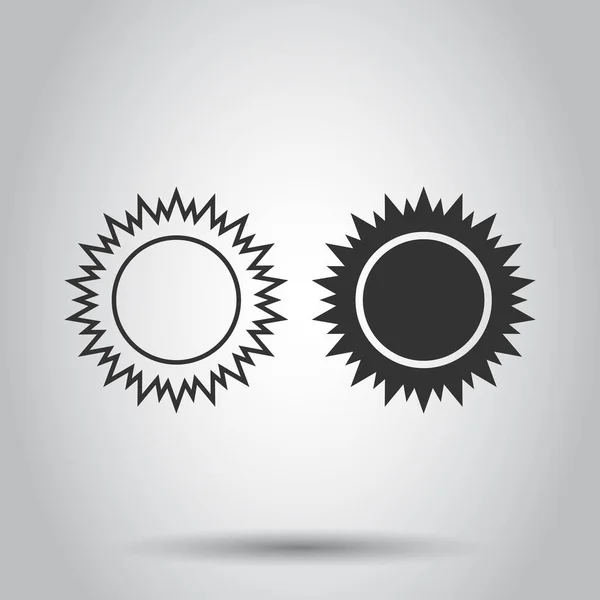 Ikona Slunce Plochém Stylu Světelné Znamení Vektorové Ilustrace Bílém Izolovaném — Stockový vektor