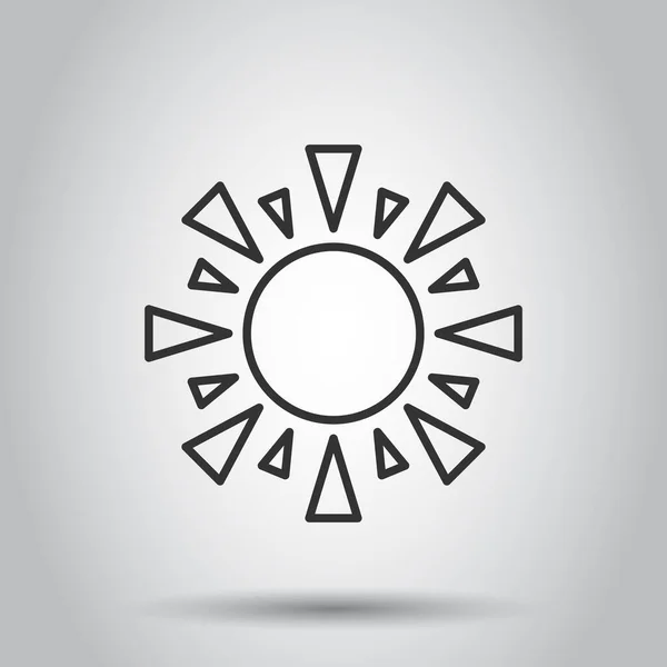 Icono Del Sol Estilo Plano Ilustración Vector Signo Luz Solar — Vector de stock