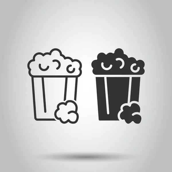 Filmikone Flachen Stil Popcorn Vektorillustration Auf Weißem Isoliertem Hintergrund Geschäftskonzept — Stockvektor