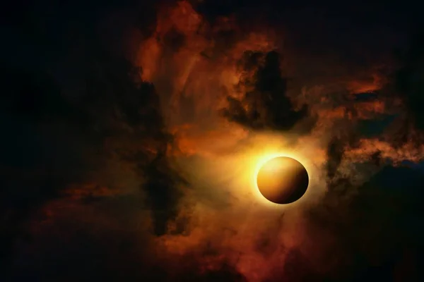 Eclipse Completo Hermoso Cielo Fenómeno Natural —  Fotos de Stock