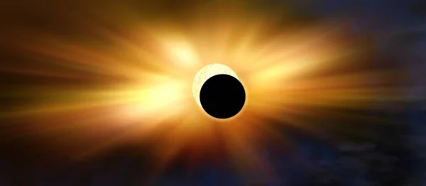 Scientific natural phenomenon . Full eclipse . Beautiful sky . natural phenomenon .