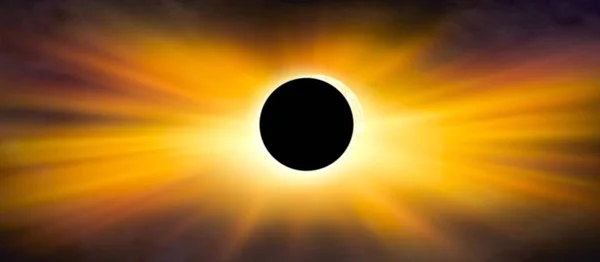 Scientific natural phenomenon . Full eclipse . Beautiful sky . natural phenomenon . Total Solar Eclipse