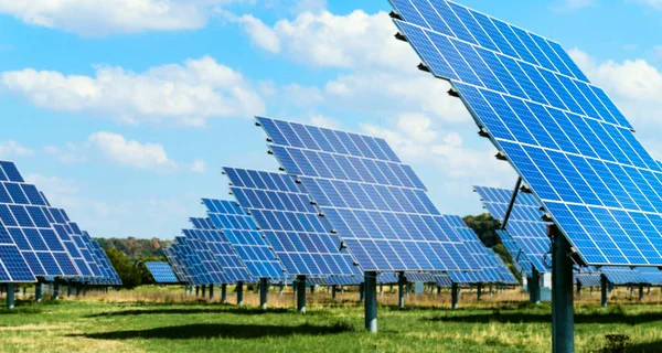 Zonnepaneel Fotovoltaïsche Panelen Moderne Zonnepanelen Zonne Energie — Stockfoto