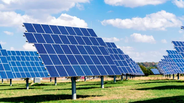 Solpanel Solceller Paneler Moderna Solpaneler Solenergi — Stockfoto