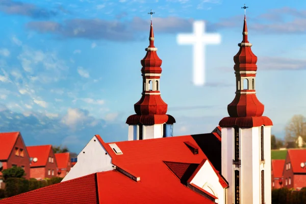 Himmelskreuz Kirche Hintergrund Des Himmels Haus Des Gebets — Stockfoto