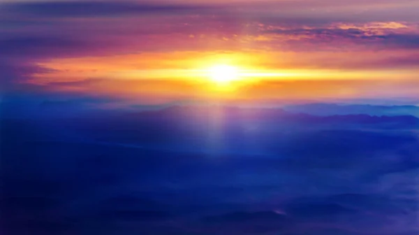 Ledakan Besar Abstrak Cahaya Dari Langit Latar Belakang Agama Awan — Stok Foto