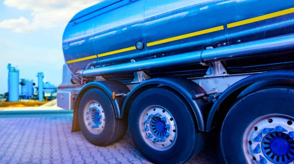 Petrolero Granja Combustible Tanque Almacenamiento Químico Camión Cisterna — Foto de Stock