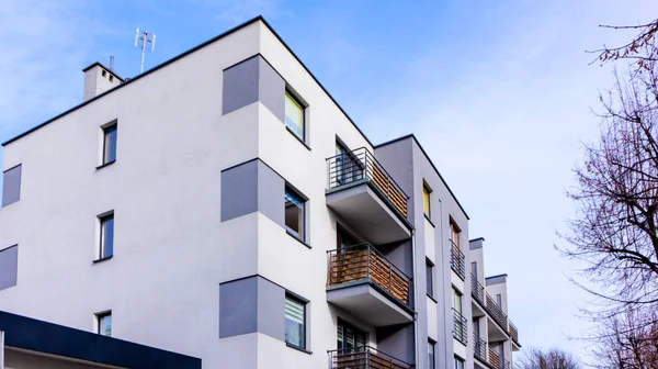 Modern Apartment Block . Modern apartment buildings exteriors . Building facade - real estate exterior