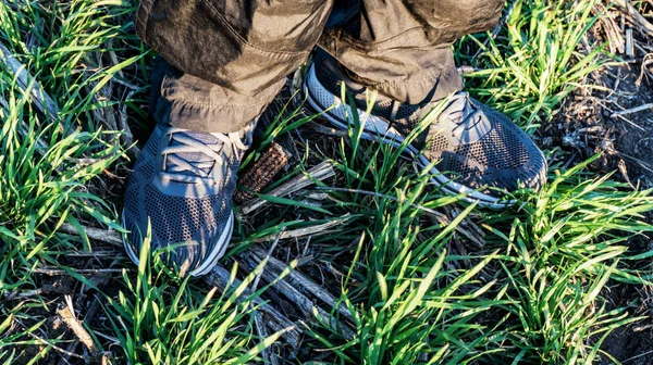 Conveniente Caminar Zapatillas Grises —  Fotos de Stock