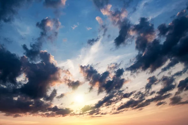 Beautiful Sunrise Beautiful Heavenly Landscape Sun Clouds — Stock Photo, Image