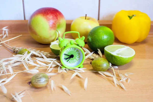 Desayuno Estilo Vida Saludable Antecedentes Productos Útiles — Foto de Stock