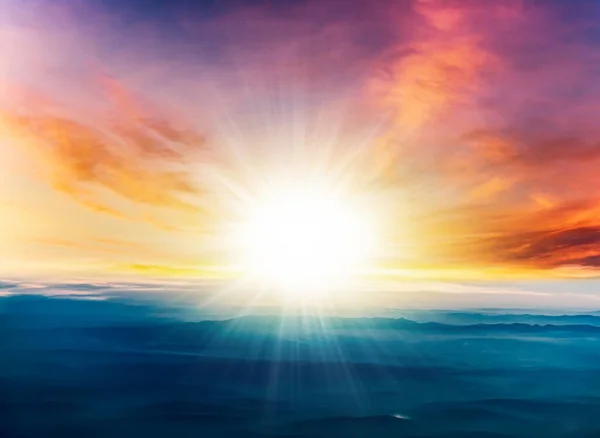 Céu Colorido Nascer Sol Paisagem Natural Atmosfera — Fotografia de Stock