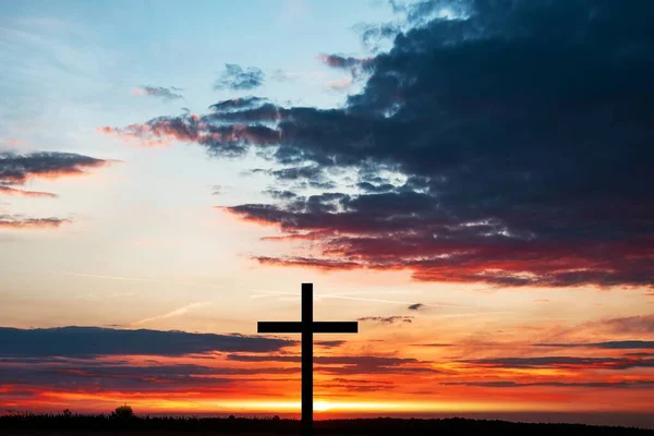 Krzyż Boży Promieniach Słońca Kontekst Religii — Zdjęcie stockowe