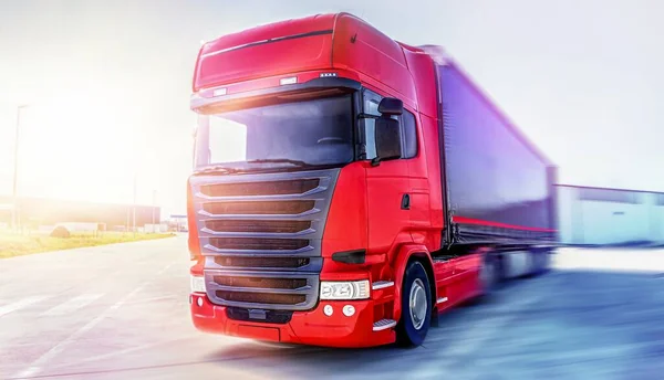 Beweging Wazig Vrachtwagens Snelweg Vervoer — Stockfoto