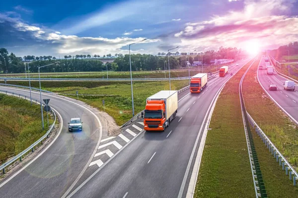 Caminhão Nas Estradas Europa Logística Transporte — Fotografia de Stock