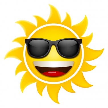 Komik çizgi film güneş vektörü çizimi