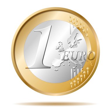 1 euro sikke vektör illüstrasyon