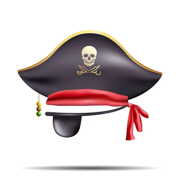 Plantilla Disfraz Pirata Realista — Vector de stock