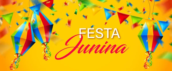 konfeti ile festa junina arka plan illüstrasyon