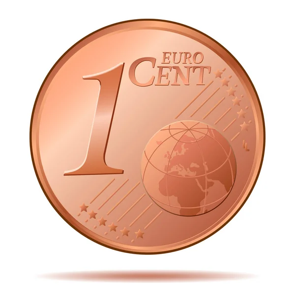 1 euro cent sikke vektör illüstrasyon