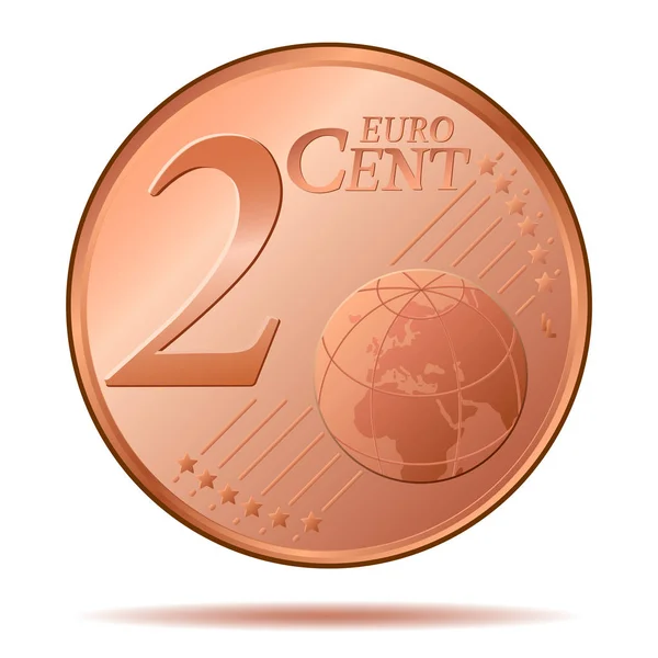 Euro Cent Sikke — Stok Vektör