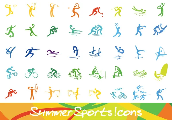 farklı yaz sporları simgeleri kümesi