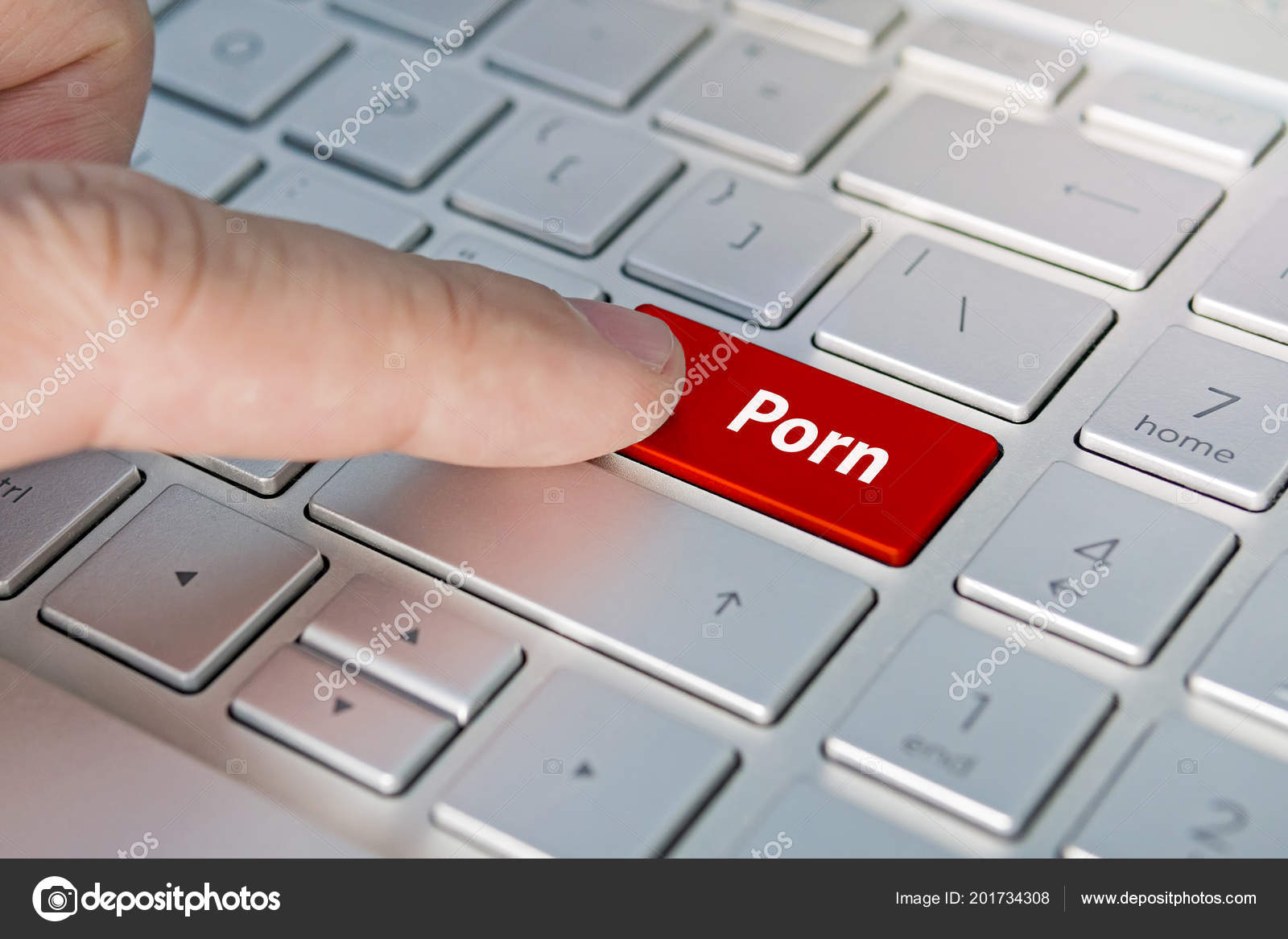 Wanting Watch Porn Gesture Finger Pressing Porn Button ...