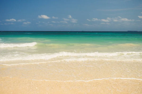 Idyllic Perfect Tropical White Sandy Beach Turquoise Clear Ocean Water — Stock Photo, Image