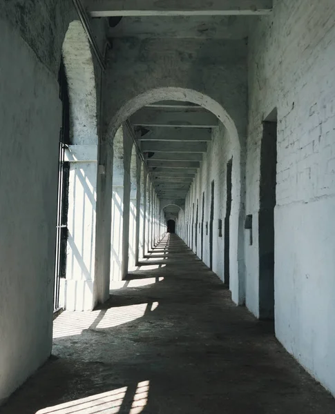 Corridor Dans Une Aile Prison Cellulaire Port Blair Îles Andaman — Photo