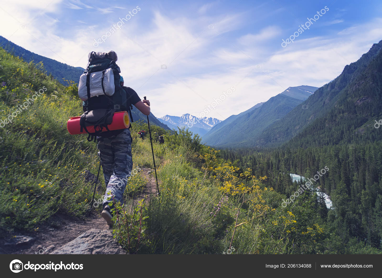 walking with a heavy backpack