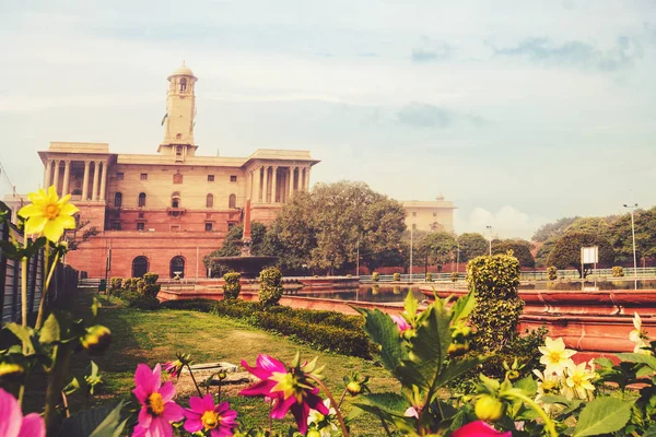 Flores Jardín Formal Mughal Garden Rashtrapati Bhavan New Delhi India — Foto de Stock