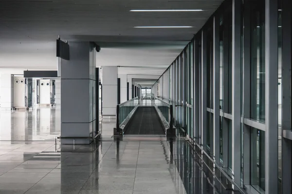 Sala Chegadas Aeroporto Moderno Lounge Interior Arquitetura Moderna Aeroporto Shanghai — Fotografia de Stock