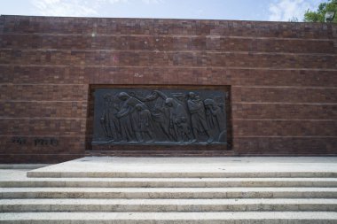 Yad Vashem. Kudüs, İsrail. 24 Ekim 2018: İkinci Dünya Savaşı'nda öldü ve çıkarılan Yahudi Soykırım Kurbanları Anıt
