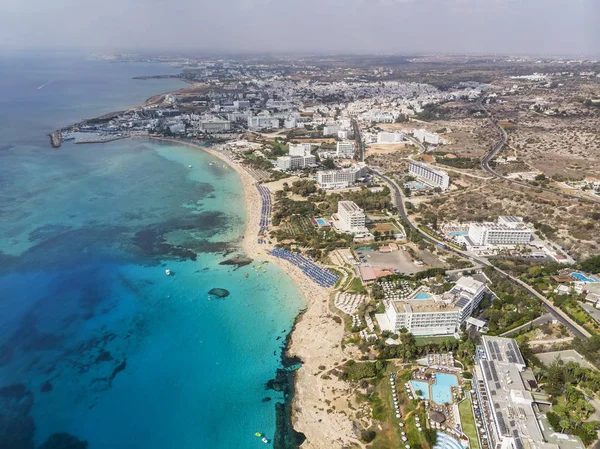 Cyprus Beautiful Coastline Mediterranean Sea Turquoise Color Houses Mediterranean Coast — Stock Photo, Image