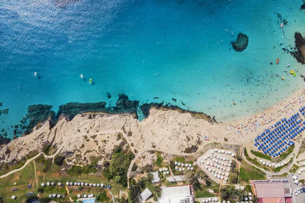Cyprus Beautiful Coastline Mediterranean Sea Turquoise Color Houses Mediterranean Coast — Stock Photo, Image