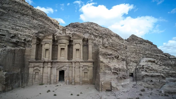 Deir Nabateo Templo Roca Del Siglo Conservado Cerca Ciudad Pedro — Foto de Stock