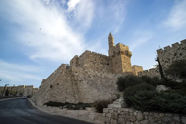 Davids Torn Eller Jerusalem Citadel Jerusalem Israel Gården Bakom Hög — Stockfoto