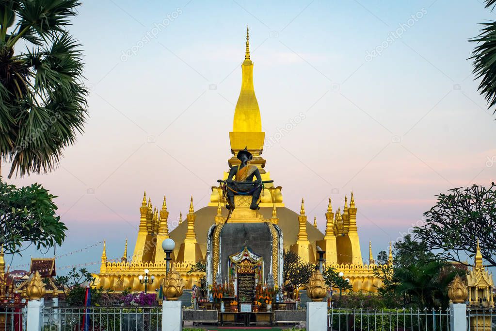 Pha That Luang, 'Great Stupa' is a gold-covered large Buddhist stupa in the centre of Vientiane, Laos. It is generally regarded as the most important national monument in Laos