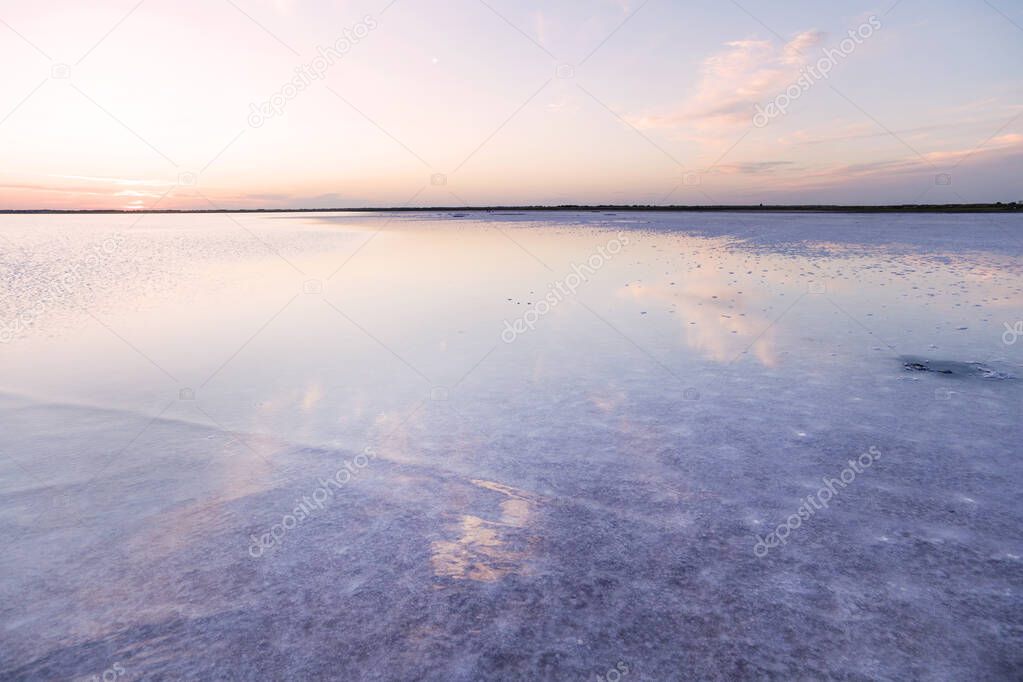 salt on the bottom. Pink lake Crimson lake. Burlin lake. Bursol'. Slavgorod district. Attraction. Altai Krai Russia