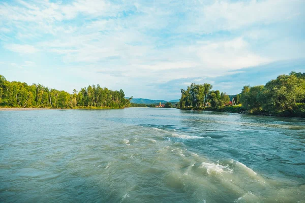 Fiume Katun Repubblica Dell Altai Siberia Russia Flusso Rapido Del — Foto Stock