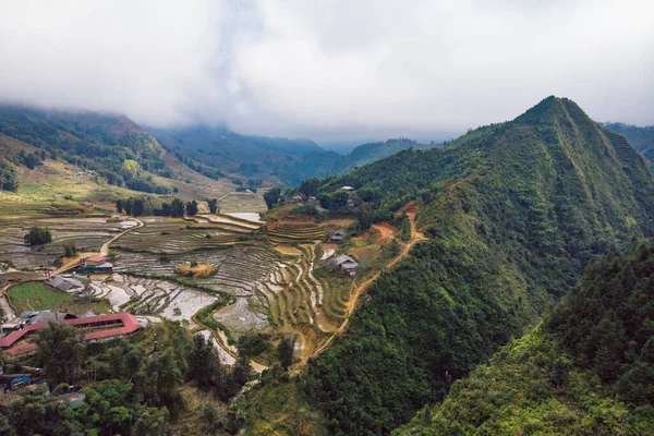 Terrasse Riz Vue Dessus Paysage Sapa Vietnam — Photo