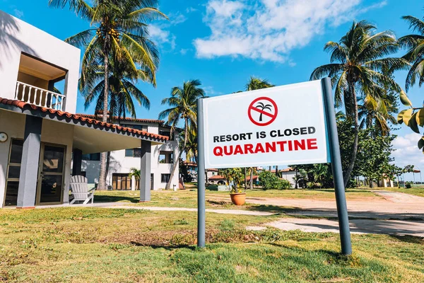 Calo Del Flusso Turistico Causa Della Pandemia Covid Segni Quarantena — Foto Stock